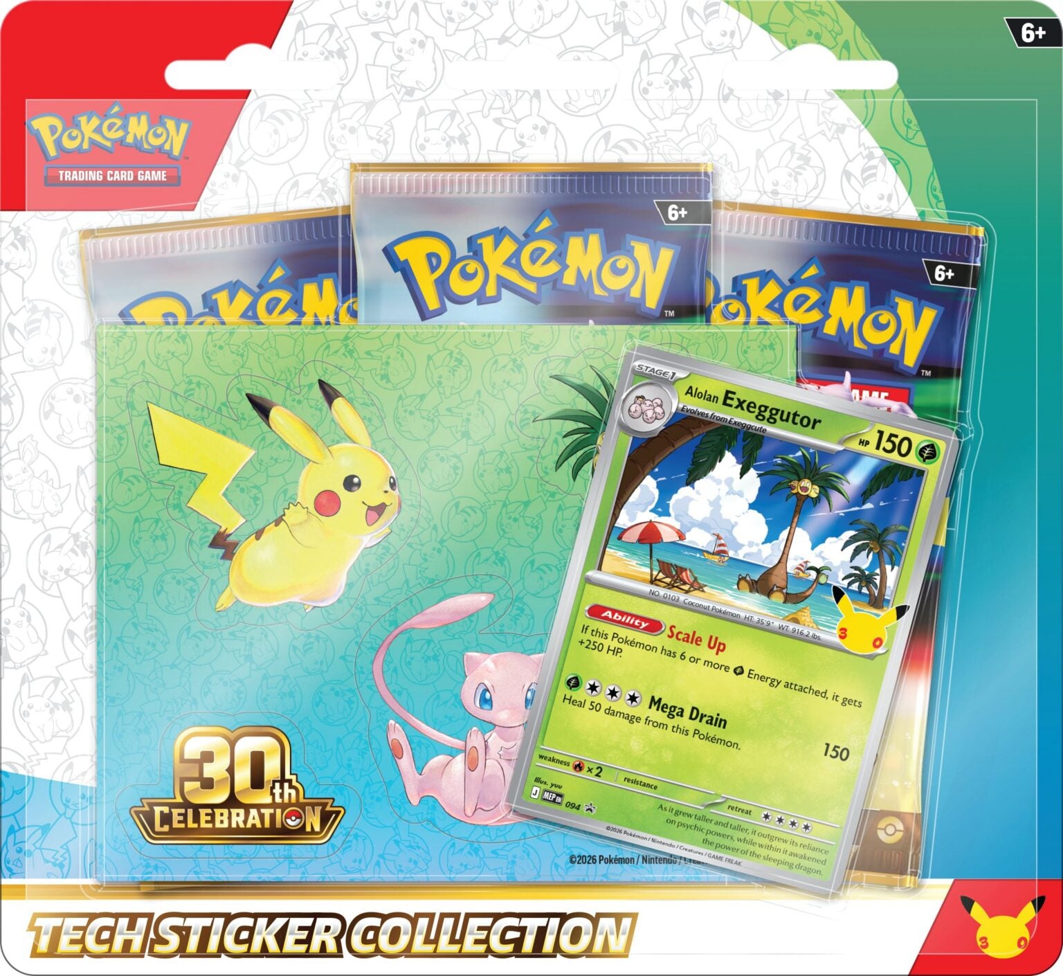 Pokémon 30th Celebration Tech Sticker Collection Exeggutor