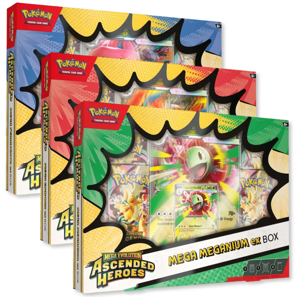 Pokémon Ascended Heroes - EX Box Mega Meganium, Feraligtr or Emboar