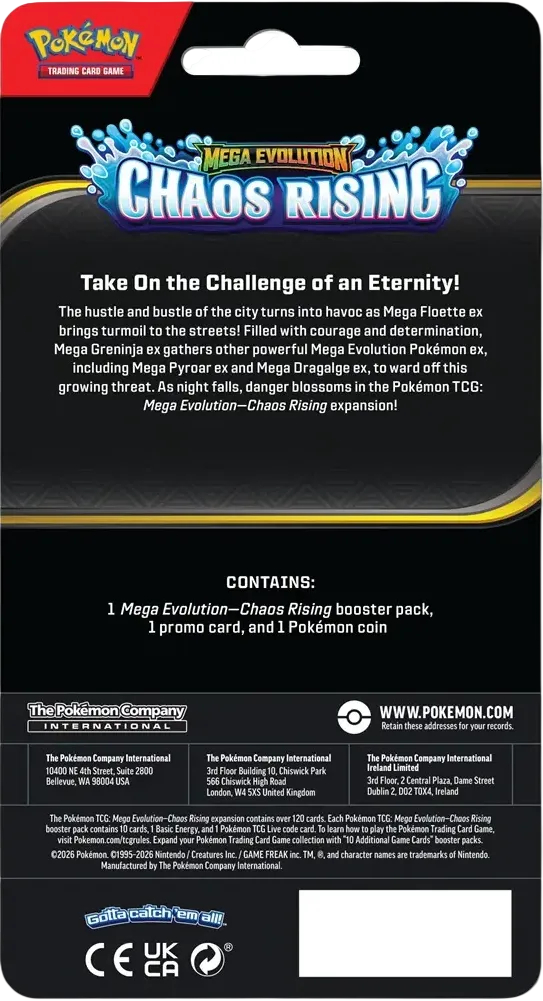 Pokémon Mega Evolutions Chaos Rising Premium Checklane Blister