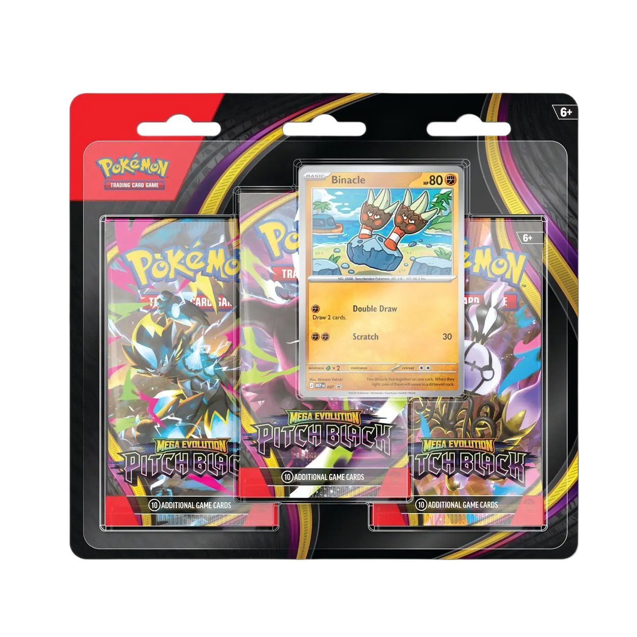 Pokémon Mega Evolutions Pitch Black 3 Pack Blister Binacle