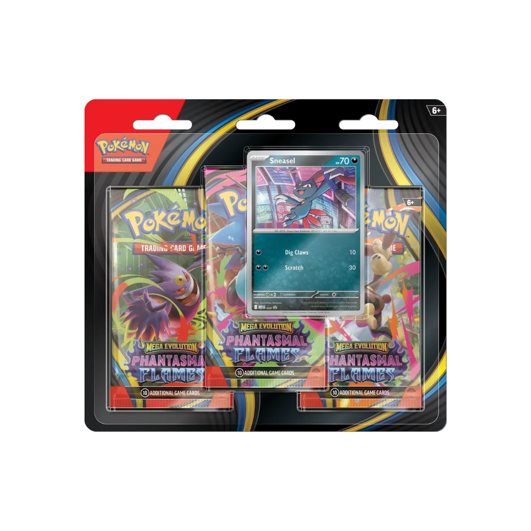 Pokémon Mega Evolution Phantasmal Flames - 3 Pack Blister (Sneasel/Weavile)