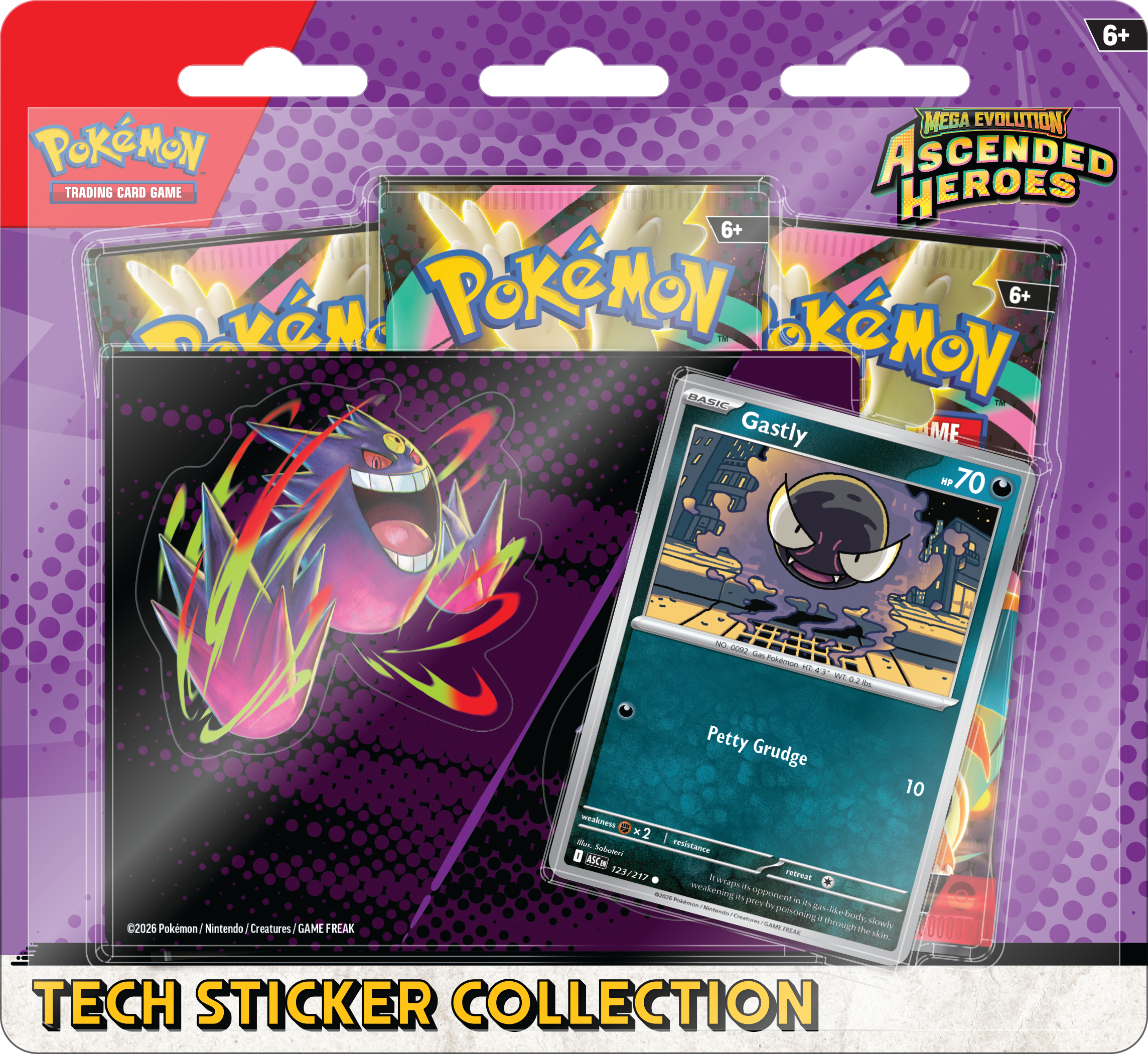 Pokémon Ascended Heroes - Tech Sticker Collection: Charmander or Gastly