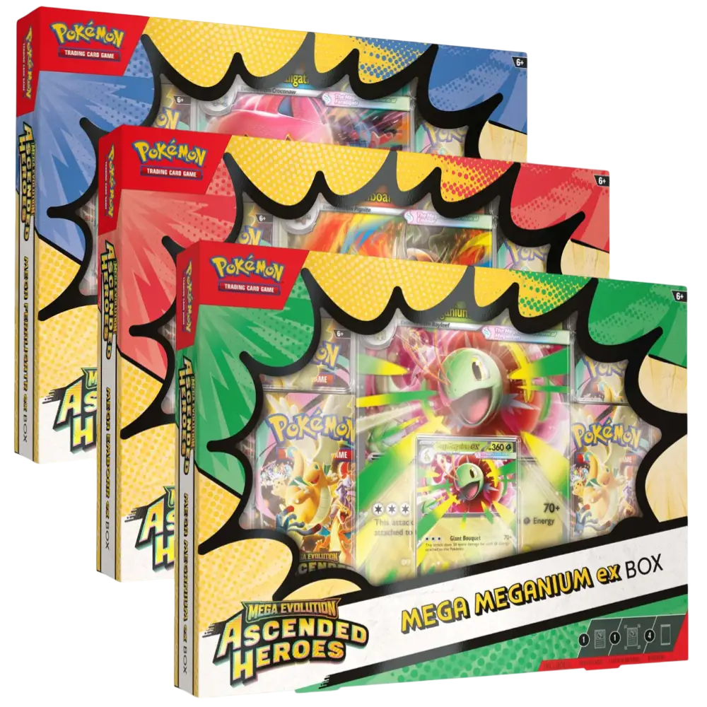 Pokémon Ascended Heroes - EX Box Mega Meganium, Feraligtr or Emboar