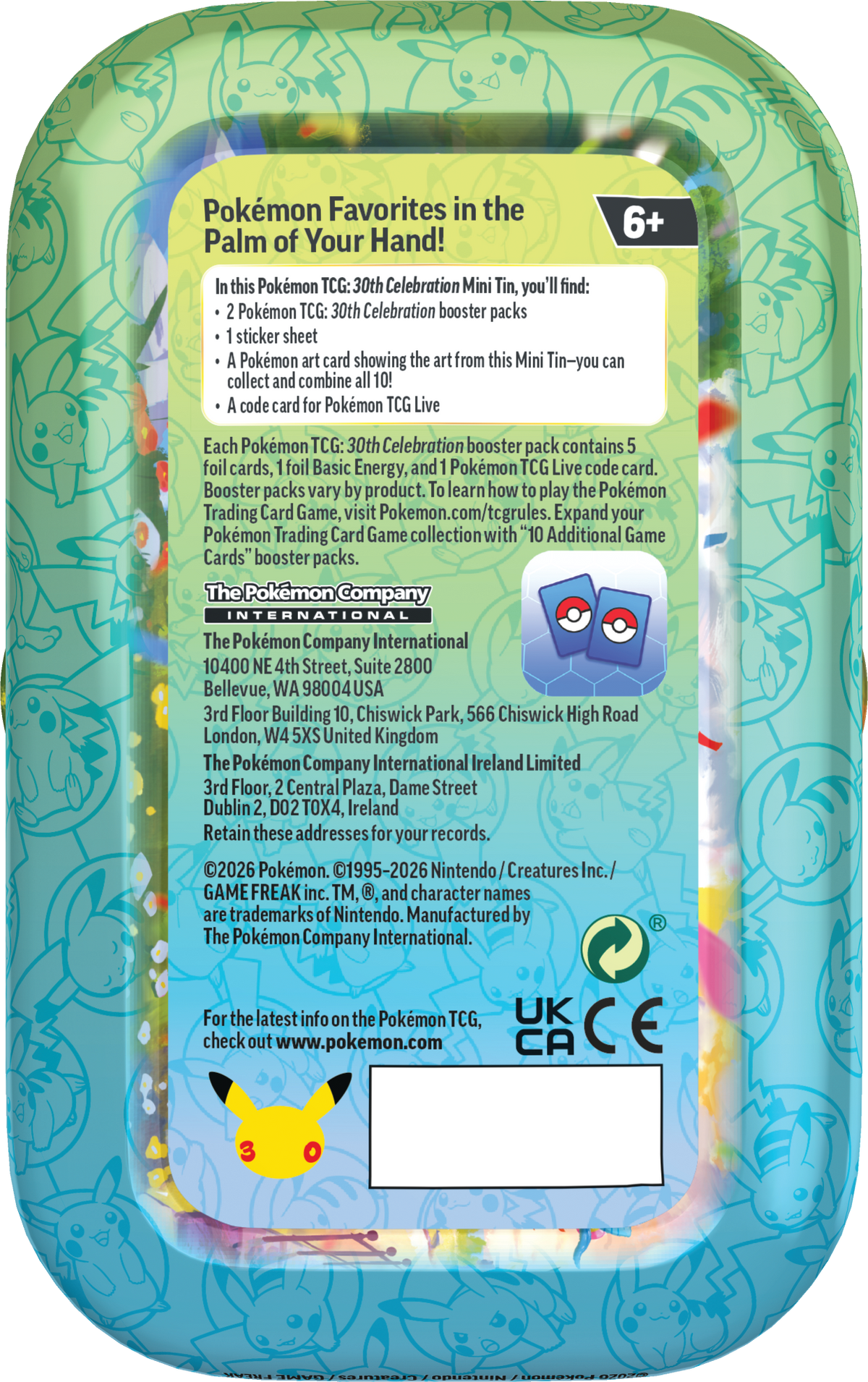 Pokémon 30th Celebration Mini Tin Mew
