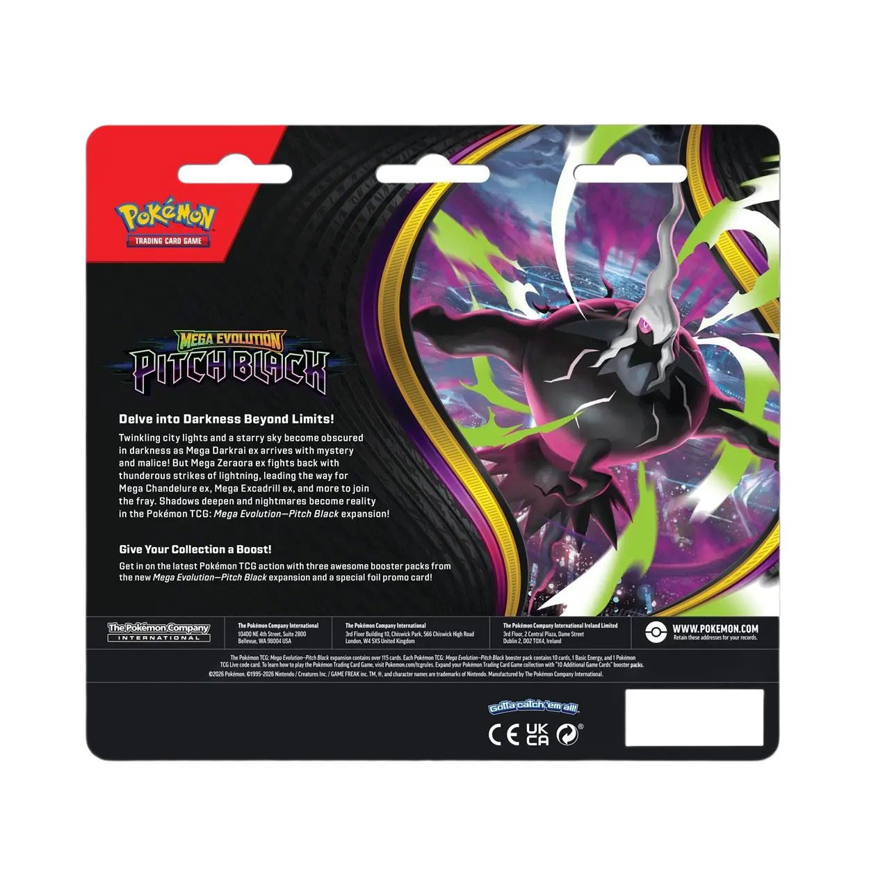 Pokémon Mega Evolutions Pitch Black 3 Pack Blister Binacle