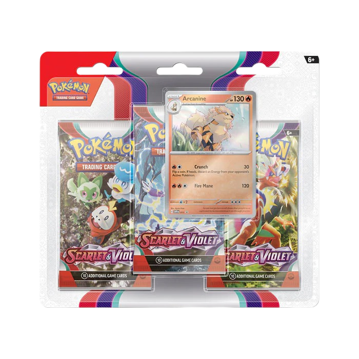 Pokémon Scarlet & Violet Base 3 Pack Blister Arcanine